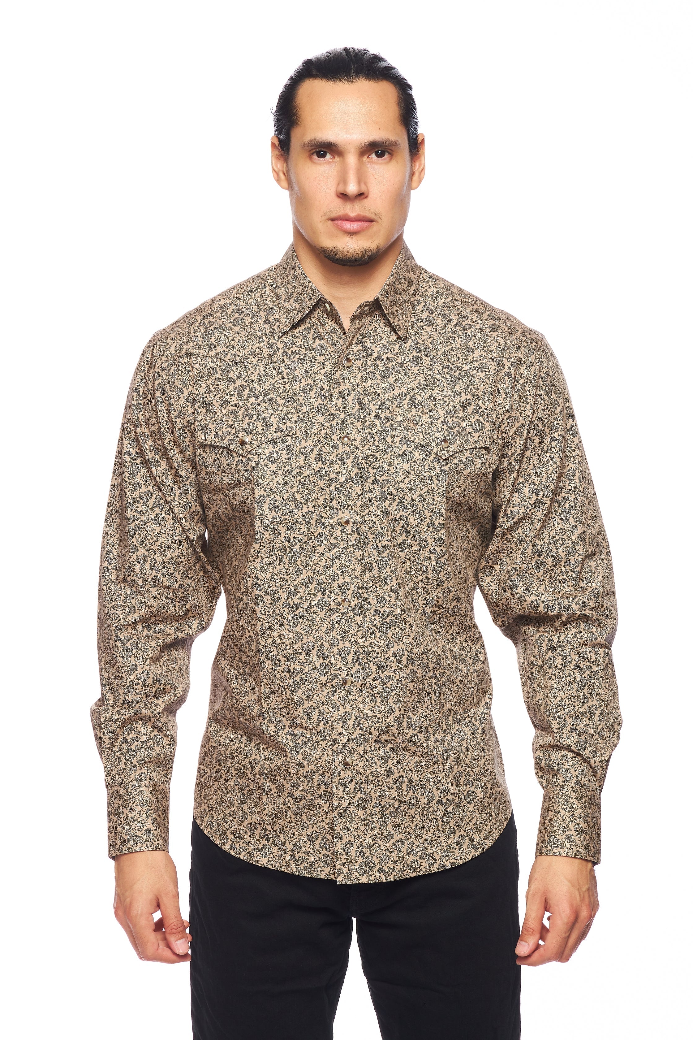 Men's Western Pearl Snap Print Shirt - PS100L-172