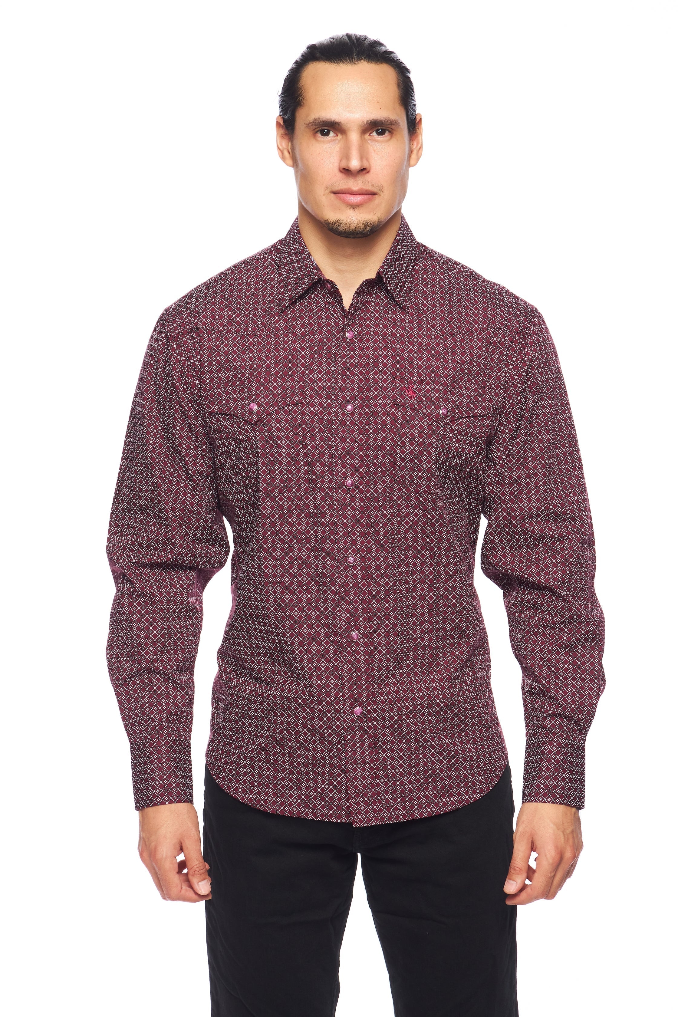 Men's Western Pearl Snap Print Shirt - PS100L-159