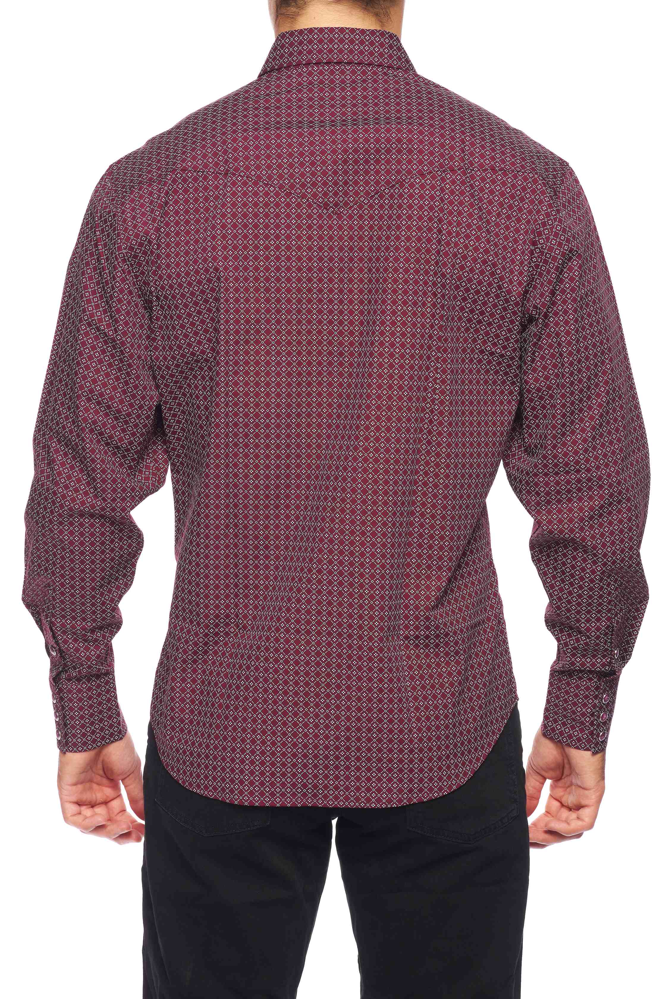 Men's Western Pearl Snap Print Shirt - PS100L-159