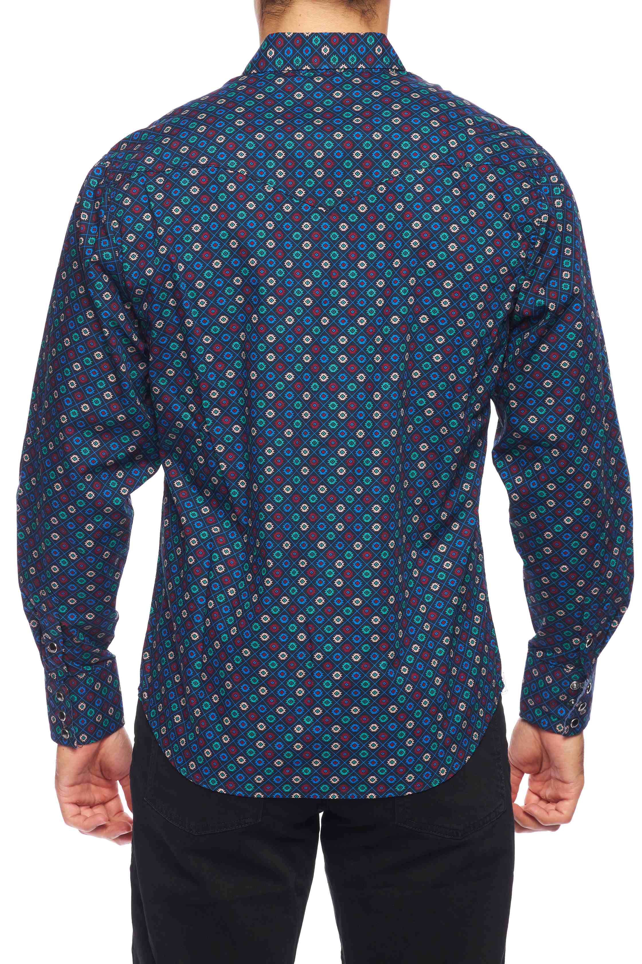 Men's Western Pearl Snap Print Shirt - PS100L-165