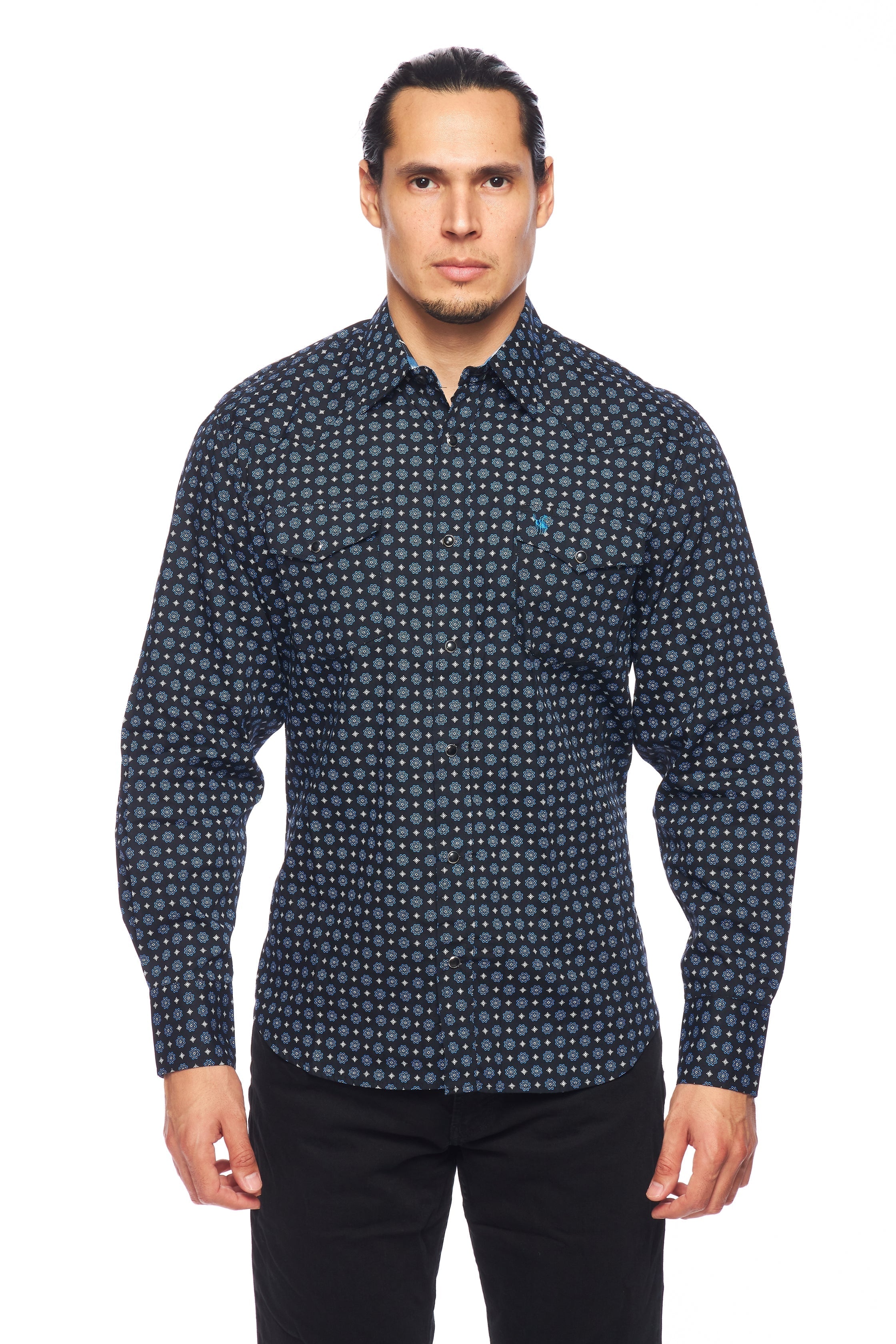 Men's Western Pearl Snap Print Shirt - PS100L-163