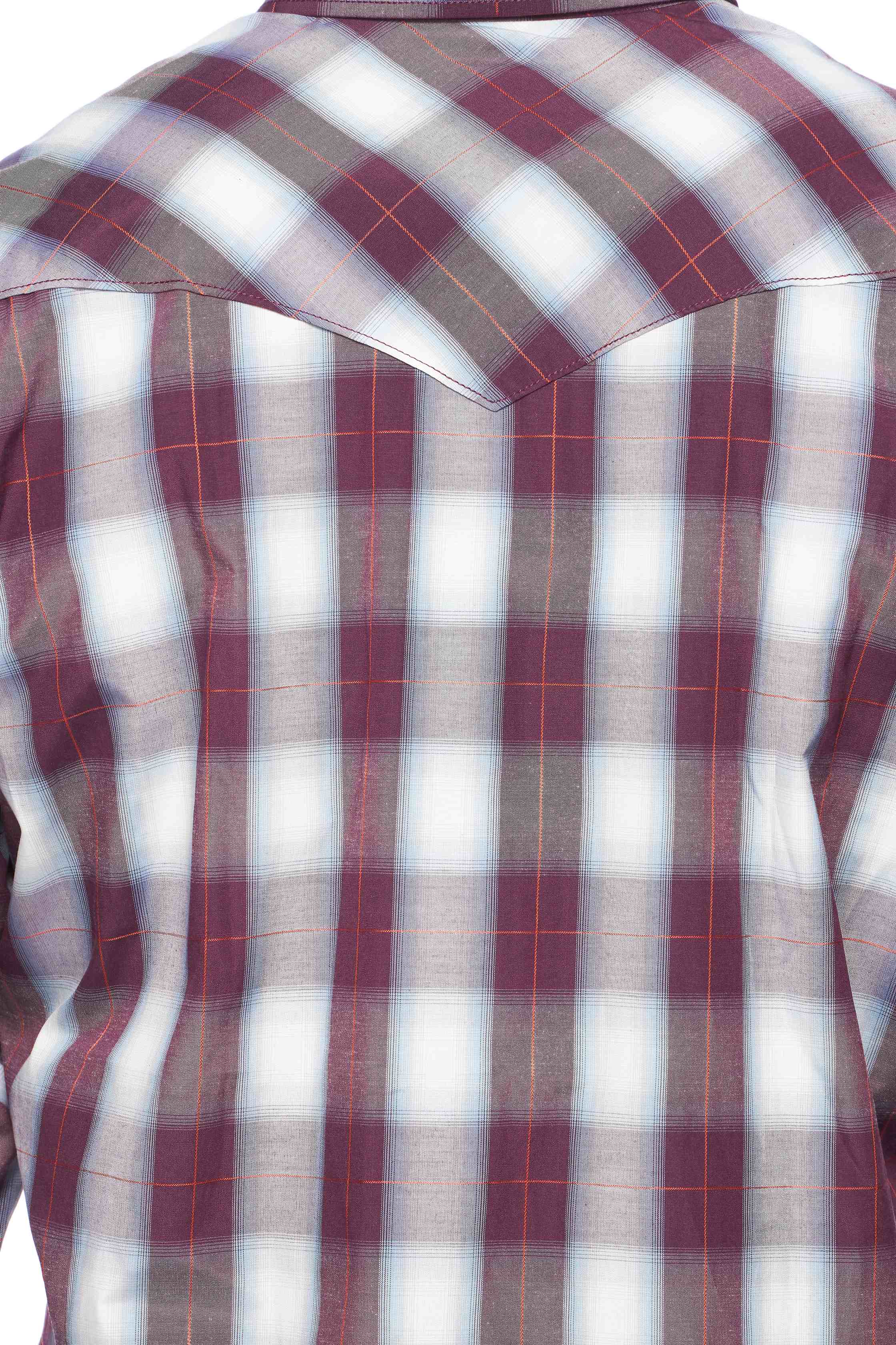 Men's Western Long Sleeve Pearl Snap Plaid Shirt - PS400-405