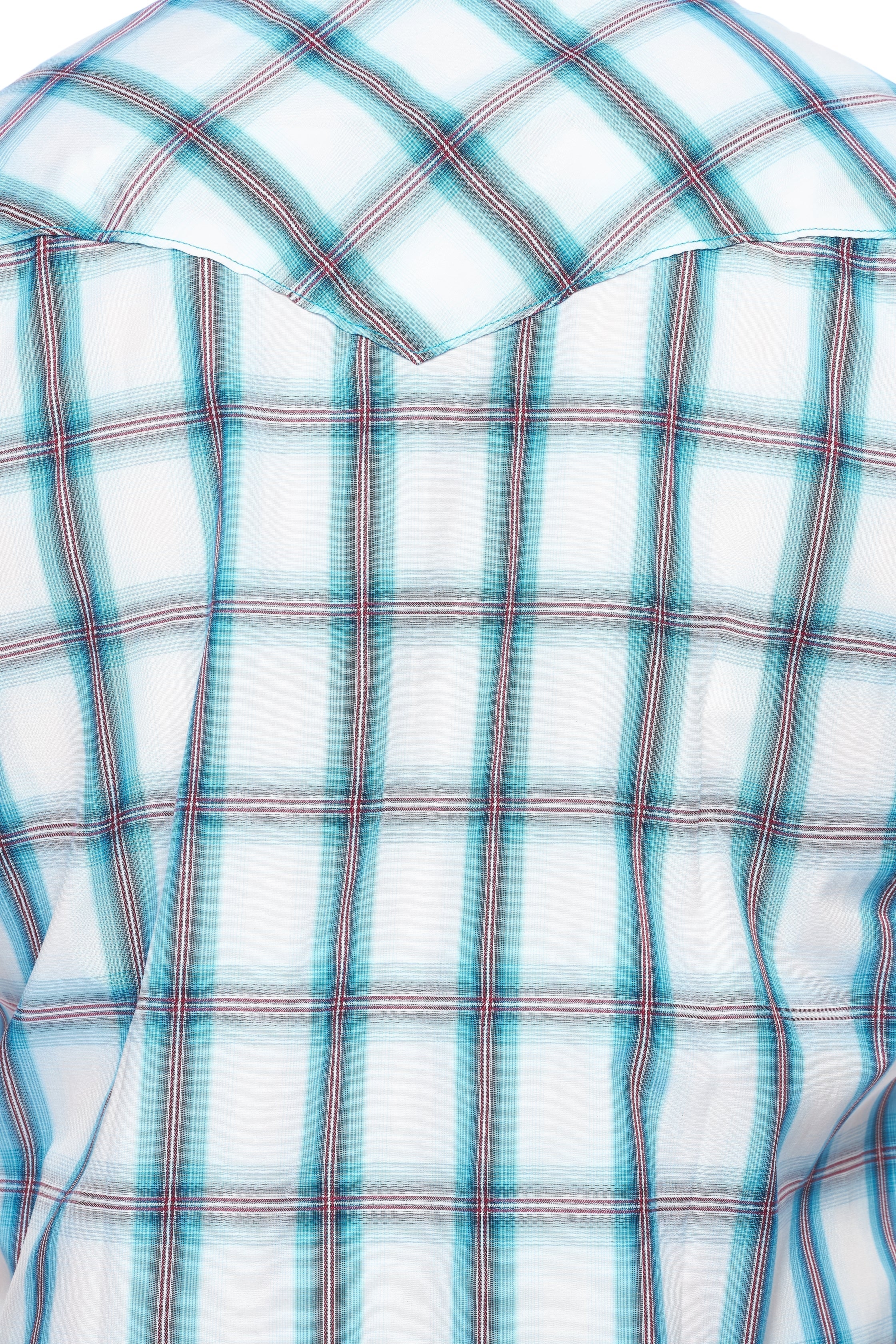 Men's Western Short Sleeve Pearl Snaps Plaid Shirt -PS400S-410